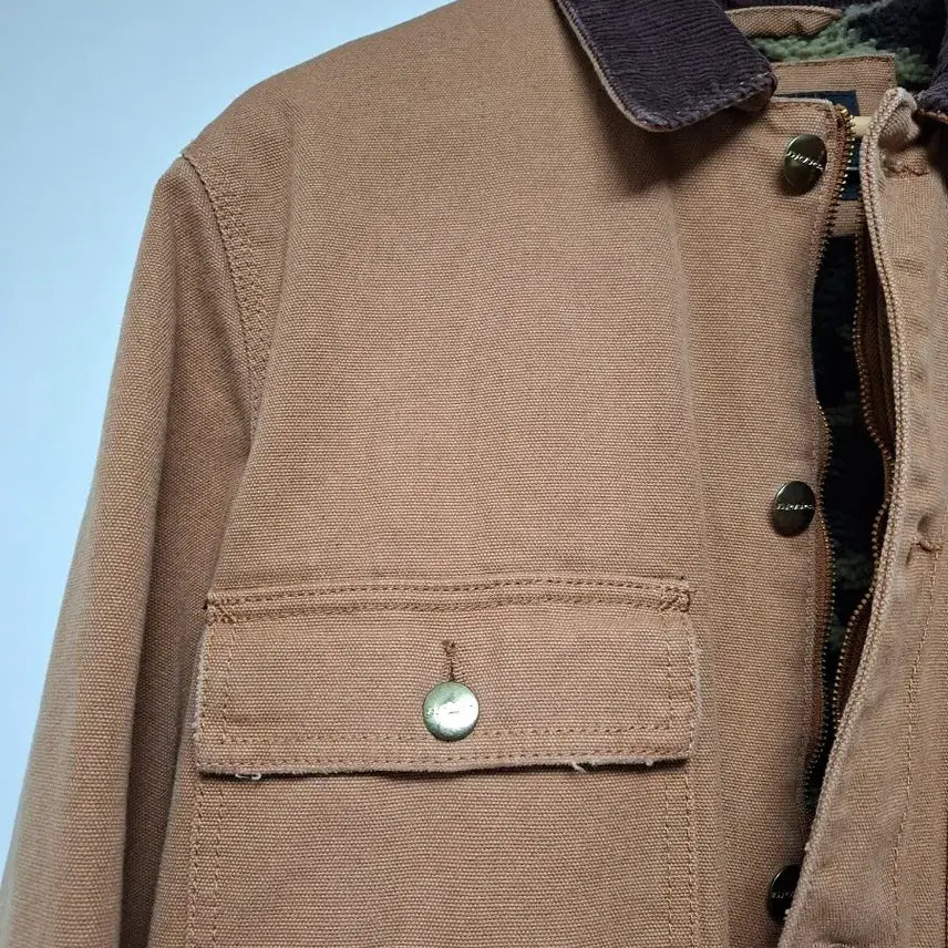 [BUNJANG] Dickies Brown Corduroy Collar Work Jacket / 디키즈 브라운 코듀로이 칼라 워크 자켓