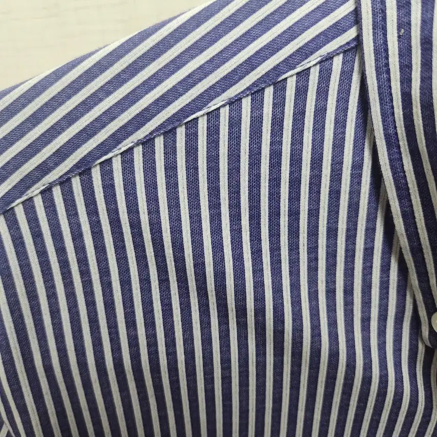 [BUNJANG] Lacoste Jersey Stripe Shirt Blue/Gray Size 95 / 라코스테 저지스트라이프셔츠 블루.그레이 95사이즈
