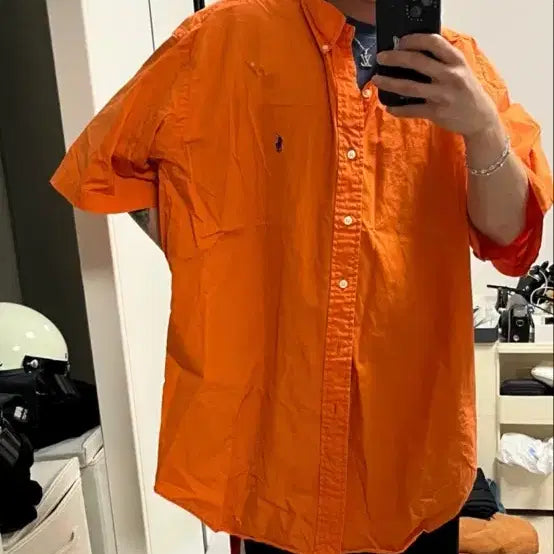 [BUNJANG] Polo Ralph Lauren Orange Overshirt / 폴로랄프로렌오렌지 오버셔츠