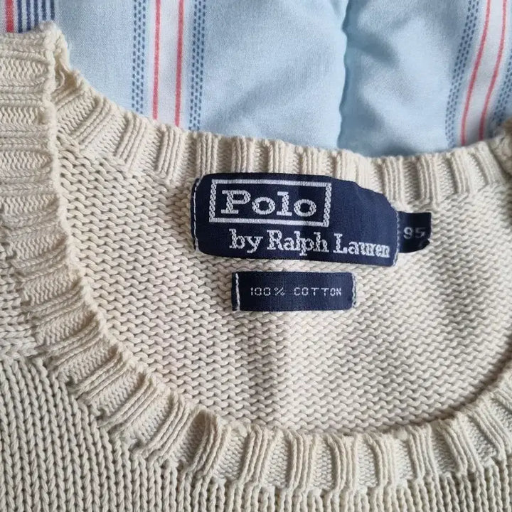 [BUNJANG] Polo Cotton Round Neck Knit Ivory Size 95 / 폴로 코튼 라운드 넥 니트 아이보리 95 사이즈
