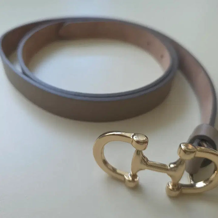 [BUNJANG] Massimo Dutti Gold Buckle Leather Belt / 마시모두띠 골드 버클 가죽 벨트
