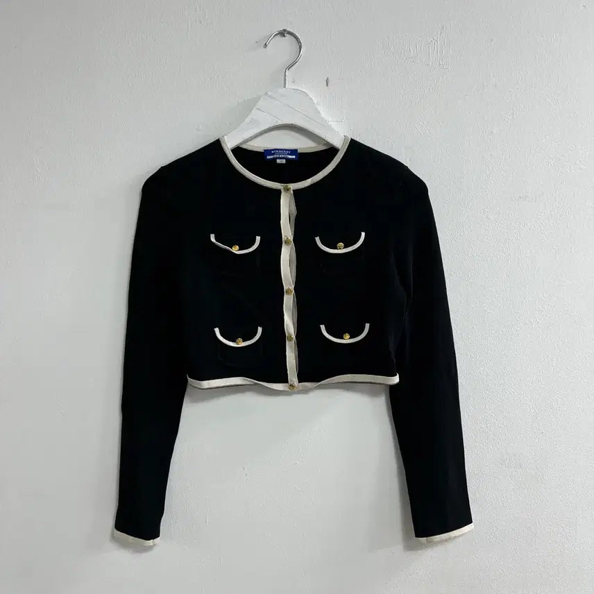 [BUNJANG] Burberry Gold Button Cropped Cardigan / Burberry 버버리 크롭 금장 가디건