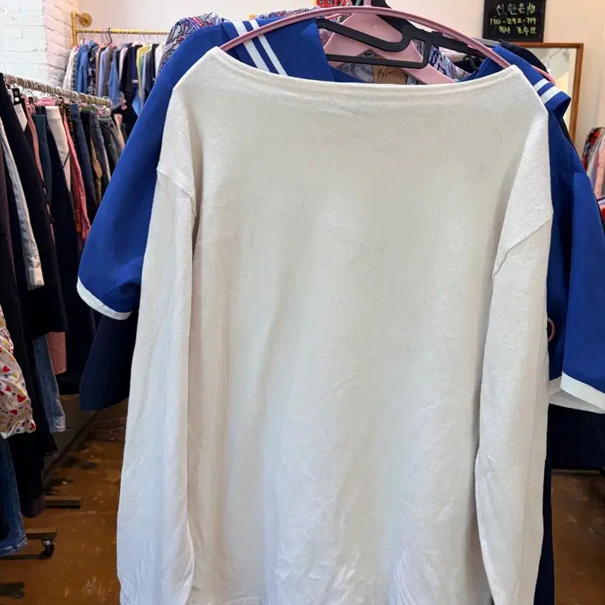 [BUNJANG] Saint James Ivory Long Sleeve T-Shirt / 세인트제임스 아이보리색 긴팔 티셔츠