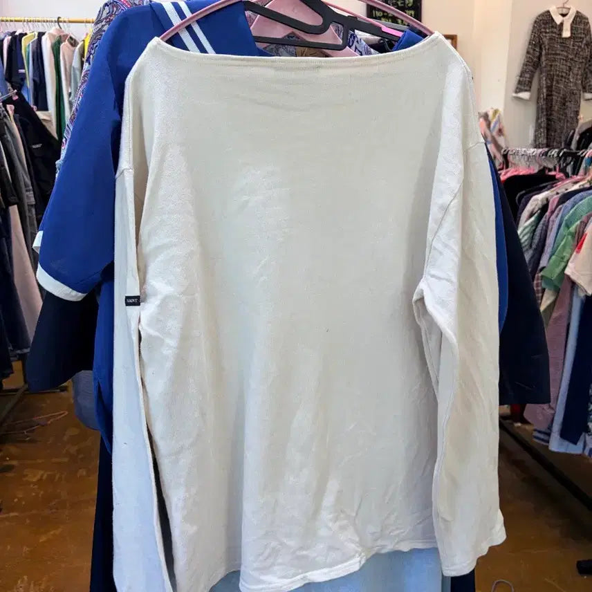 [BUNJANG] Saint James Ivory Long Sleeve T-Shirt / 세인트제임스 아이보리색 긴팔 티셔츠