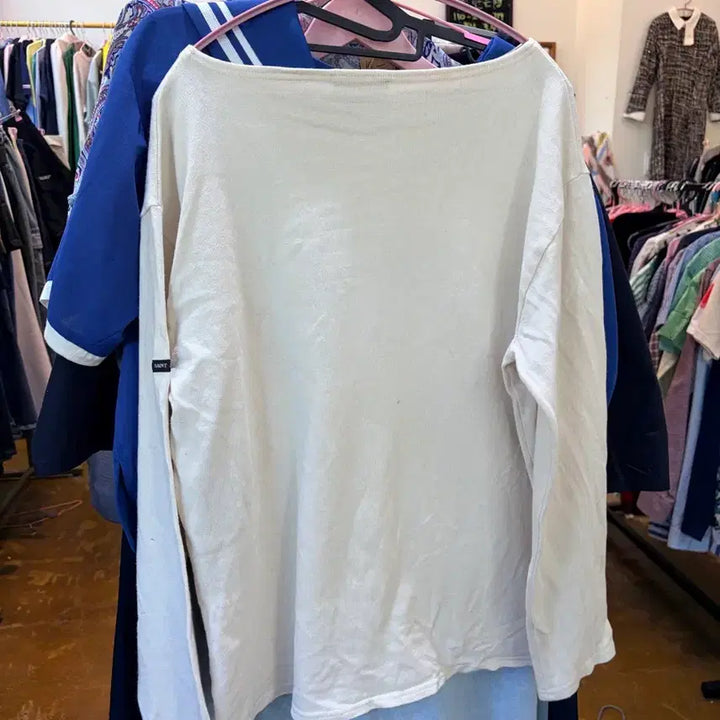 [BUNJANG] Saint James Ivory Long Sleeve T-Shirt / 세인트제임스 아이보리색 긴팔 티셔츠