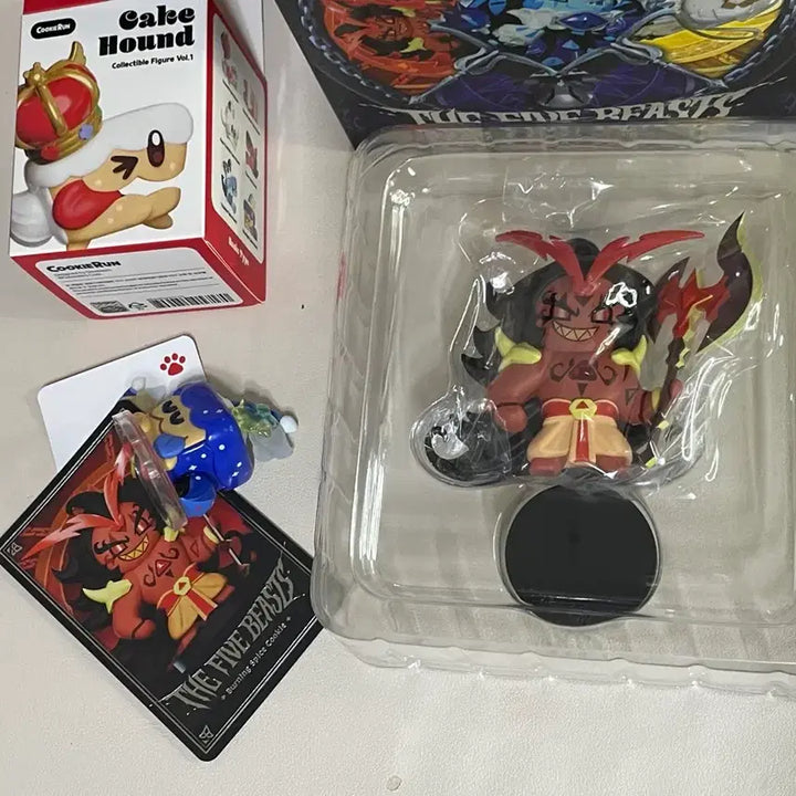 [BUNJANG] Cookie Run Kingdom Burning Spice Cookie Figure &amp; Cake Hound Figure Set / 쿠키런 킹덤 버닝스파이스 쿠키 피규어 + 케이크 피규어 세트