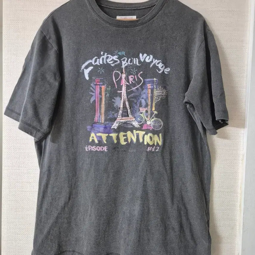 [BUNJANG] Thursday Island Paris Printing Short-Sleeve T-Shirt / Thursday Island 파리 프린팅 반팔 티셔츠