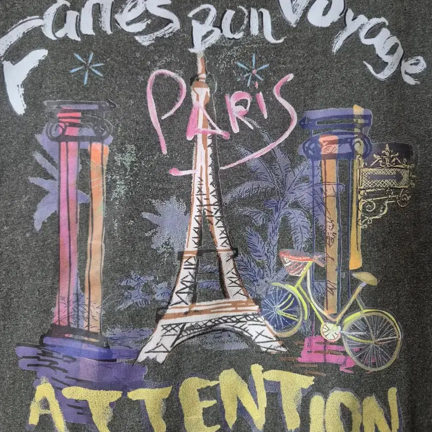 [BUNJANG] Thursday Island Paris Printing Short-Sleeve T-Shirt / Thursday Island 파리 프린팅 반팔 티셔츠