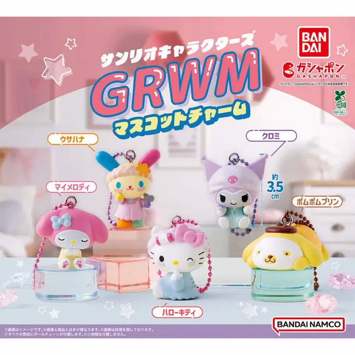 [BUNJANG] Sanrio Gacha GRWM Mascot Charm Keychain Full Set / 산리오 가챠 GRWM 마스코트 참 키홀더
