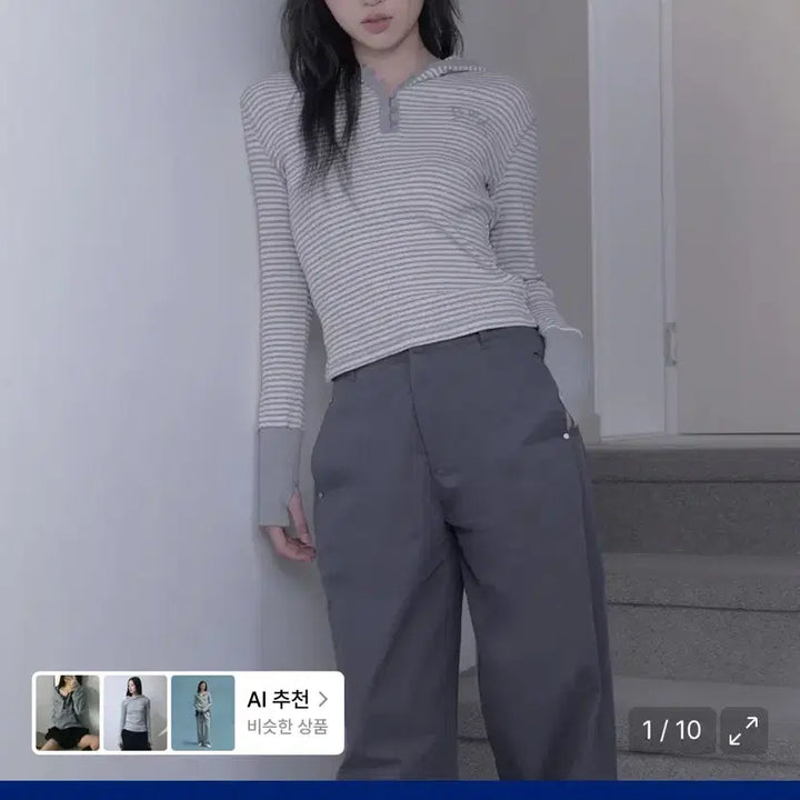 [BUNJANG] Have a Whale Stripe Waffle Hoodie / 해브어웨일 스트라이프 와플 후디