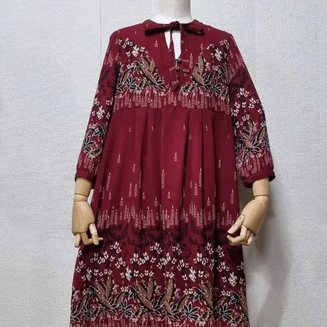 [BUNJANG] Thursday Island Burgundy Floral Dress M / 써스데이 아일랜드 원피스 M