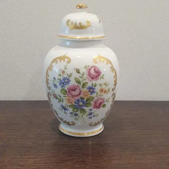 [BUNJANG] European Vintage Ceramic Tea Caddy Floral Pattern / 유럽 빈티지 도자기 티캐디