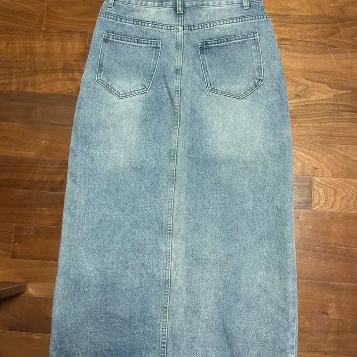 [BUNJANG] Light Wash Denim Long Skirt / 키작녀 롱청치마 데님 롱스커트 연청 데님 스커트