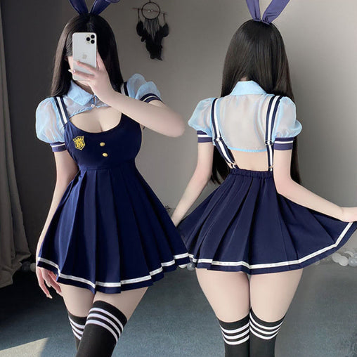 [BUNJANG] Schoolgirl Bunny Girl Costume Set / 스쿨룩 바니걸 코스튬 교복 코스프레 미니원피스 졸업사진