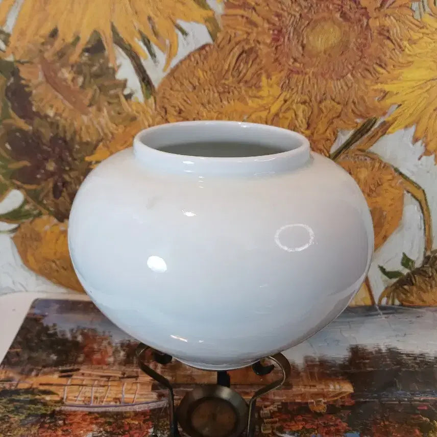 [BUNJANG] Blue Glazed White Porcelain Vase with Blue Painting / 청화 백자 화병 블루 그림 도자기