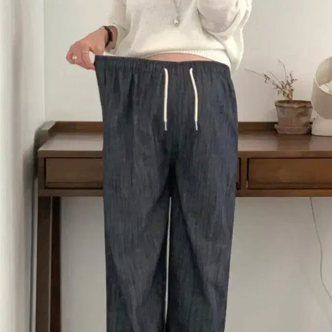 [BUNJANG] MOODME (무드미) Banding Raw Denim Pants / MOODME(무드미) 밴딩생지데님