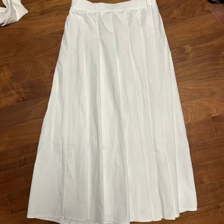 [BUNJANG] White Pleated Long Skirt / 키작녀 화이트 플리츠 롱스커트 흰색 롱치마