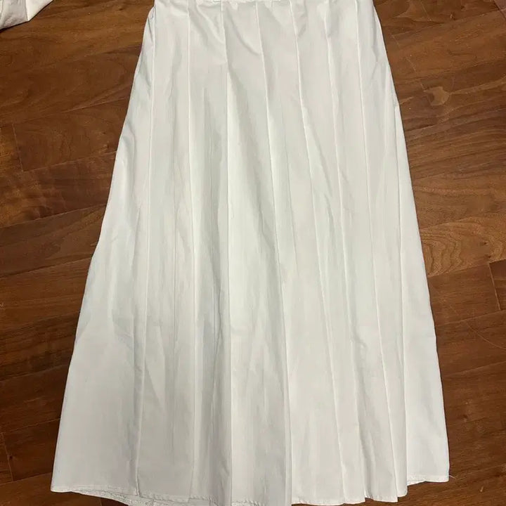 [BUNJANG] White Pleated Long Skirt / 키작녀 화이트 플리츠 롱스커트 흰색 롱치마