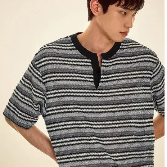 [BUNJANG] Time Homme 25SS Multi-Wave Knit Top / 타임옴므 25ss 멀티웨이브 니트탑 105