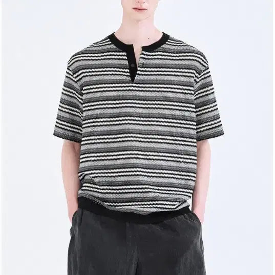 [BUNJANG] Time Homme 25SS Multi-Wave Knit Top / 타임옴므 25ss 멀티웨이브 니트탑 105
