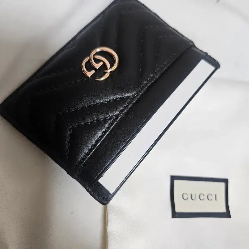 [BUNJANG] Gucci Marmont Black Card Holder 443127 / 구찌 마몬트 블랙 카드지갑  모델 443127