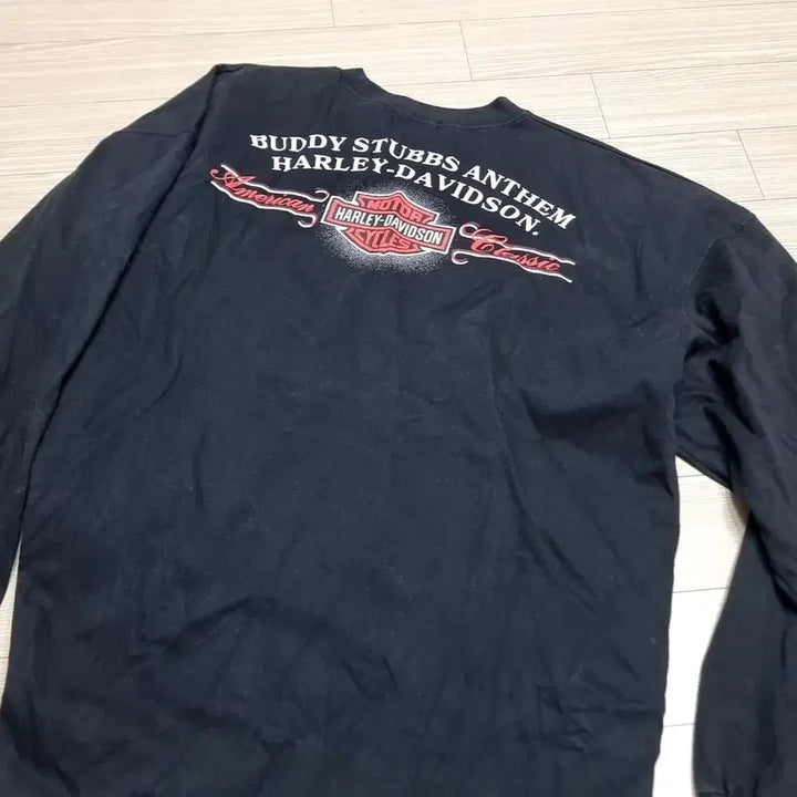 [BUNJANG] Volt Harley-Davidson Black Long Sleeve T-Shirt / 한국제 볼트 할리데이비슨 블랙 긴팔 티셔츠 프린팅(105)