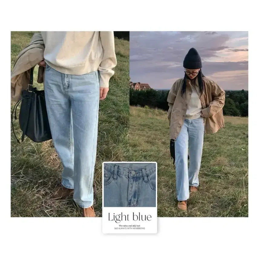 [BUNJANG] Dearment Semi-Wide Light Blue Denim Pants Long M / 새상품*디어먼트 세미와이드 연청 데님 팬츠 롱M