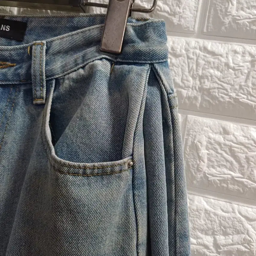 [BUNJANG] Side Shirring Wide Leg Denim Pants / 허단35.옆셔링 와이드 데님 팬츠