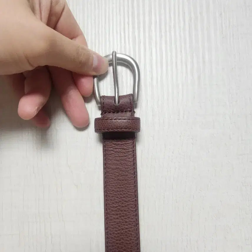 [BUNJANG] Shimono Goda Grain Leather Belt Size 80 / 시모노고다 그레인레더 벨트 80사이즈(미착용)