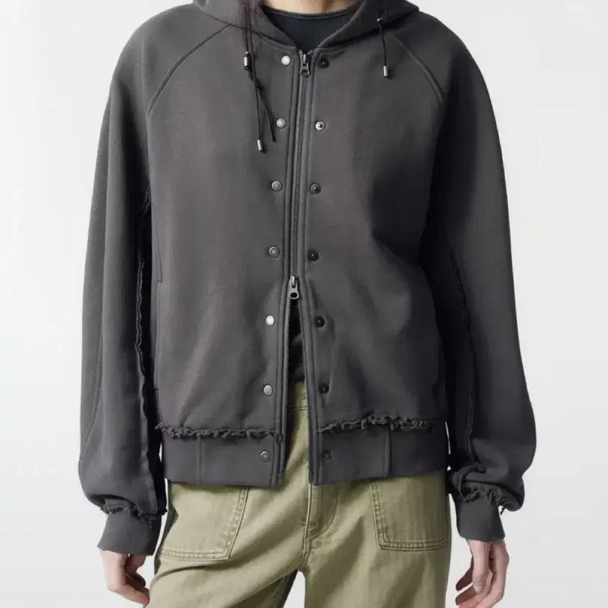 [BUNJANG] INSILENCE Sim Hoodie Zip-up Charcoal / 인사일런스 심 후드 집업 차콜