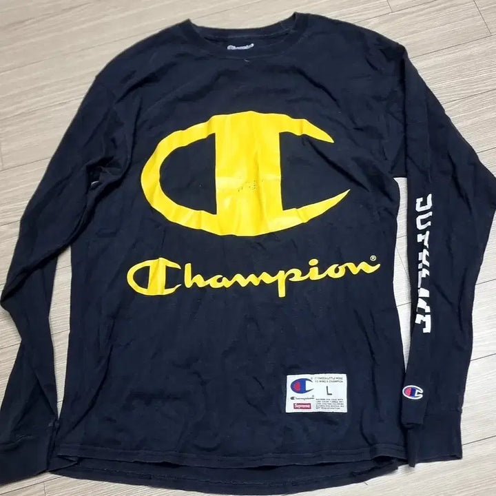 [BUNJANG] Champion x Supreme Black Long Sleeve T-Shirt (L) / 챔피온 블랙 긴팔티 L 슈프림 콜라보