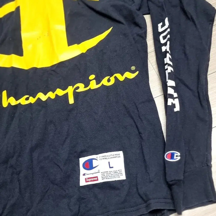 [BUNJANG] Champion x Supreme Black Long Sleeve T-Shirt (L) / 챔피온 블랙 긴팔티 L 슈프림 콜라보