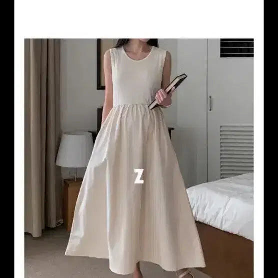 [BUNJANG] Soim Layered Maternity Dress - Ivory / 소임 레이어드 원피스 (임산부원피스)