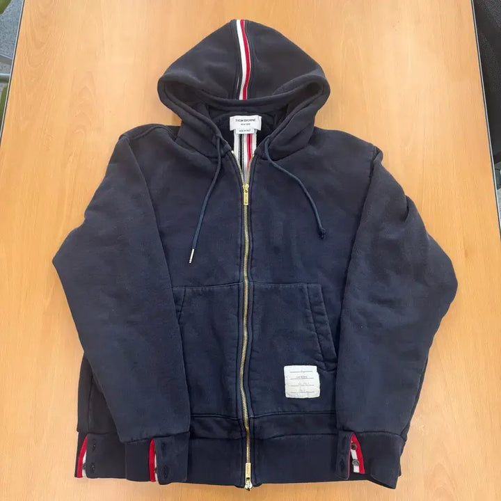 [BUNJANG] Thom Browne Back Tricolor Hoodie Zip-Up Navy / [4] 톰브라운 백삼선 후드집업 네이비