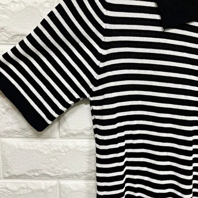 [BUNJANG] Short Sleeve Knit T-Shirt / 0168) 반팔 니트티셔츠