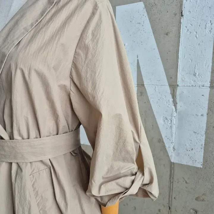 [BUNJANG] Lightweight Single-Layer Summer Trench Coat / 얇은 홑겹 여름 트렌치 롱코트