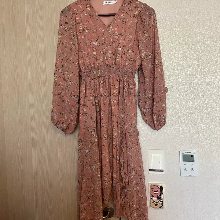 [BUNJANG] Chiffon Smoking Flower Long Dress XL (Fits 66-77) / XL 66-77가능 쉬폰 스모킹 플라워 롱 원피스