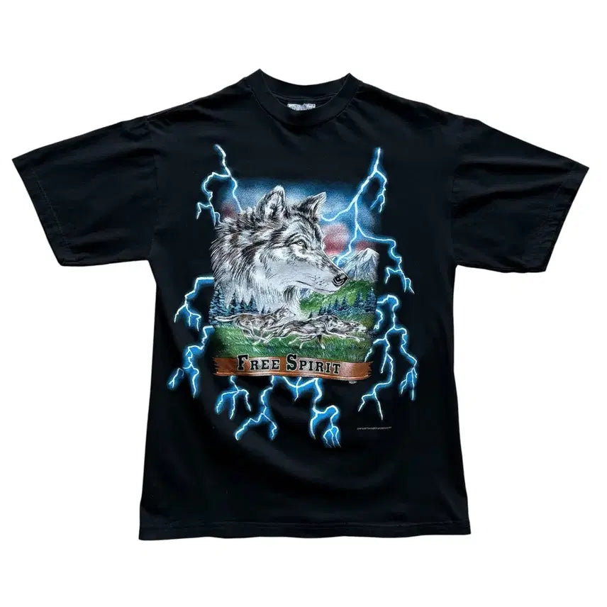 [BUNJANG] 90s Vintage American Thunder Wolf T-Shirt / 90s 빈티지 아메리칸 썬더 울프 티셔츠