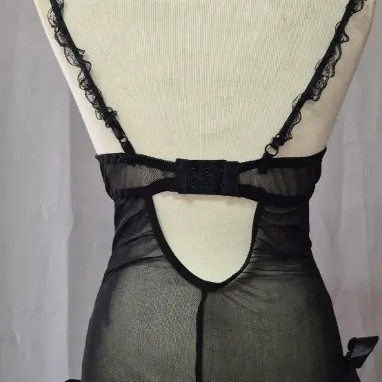 [BUNJANG] Black Lace Corset Lingerie Set / 블랙 레이스 코르셋 란제리