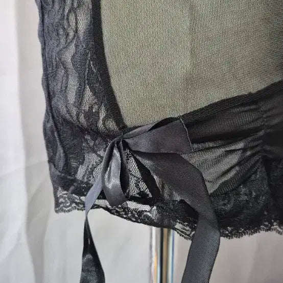 [BUNJANG] Black Lace Corset Lingerie Set / 블랙 레이스 코르셋 란제리
