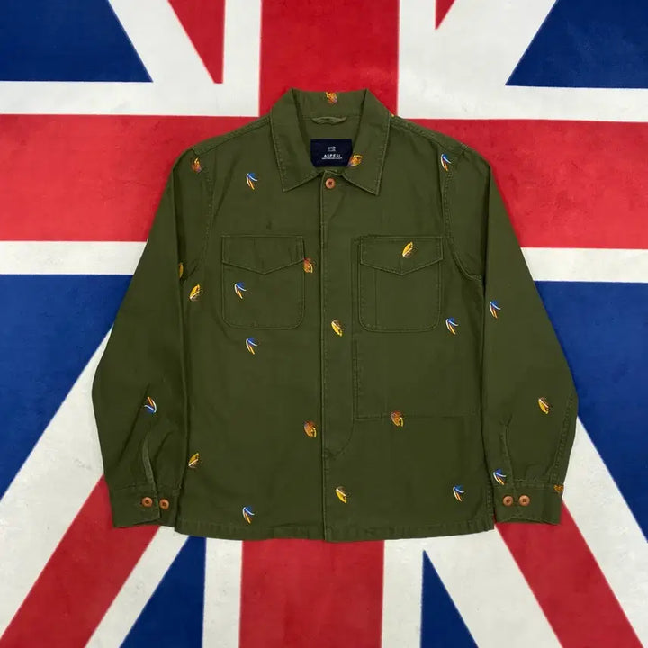 [BUNJANG] Aspesi Embroidered Shirt Jacket L / 아스페시 자수 셔츠자켓 L