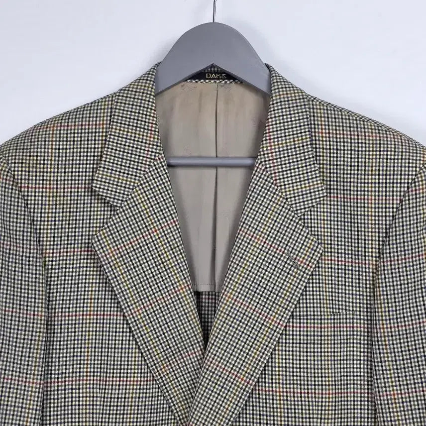 [BUNJANG] Daks Beige Check Two-Button Blazer Vintage Jacket / 닥스 베이지 체크 투버튼 블레이저 빈티지 자켓  100-105. 0504