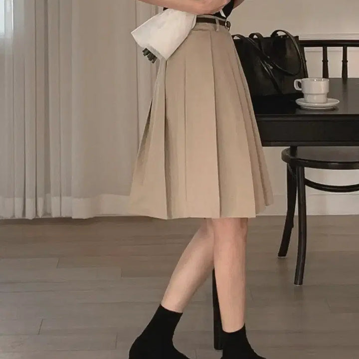 [BUNJANG] Pleated Midi Skirt - Size S / 플리츠 미디 스커트 s