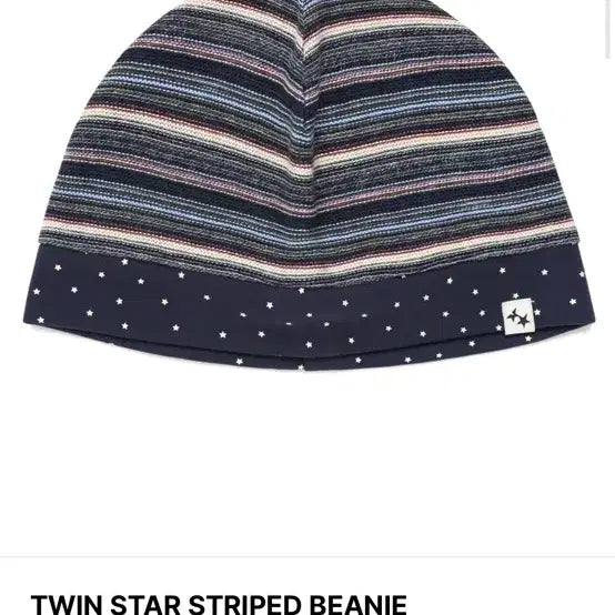 [BUNJANG] Karbysi Twin Star Stripe Beanie Navy / 새제품) 카비시 트윈스타 스트라이프 비니 네이비