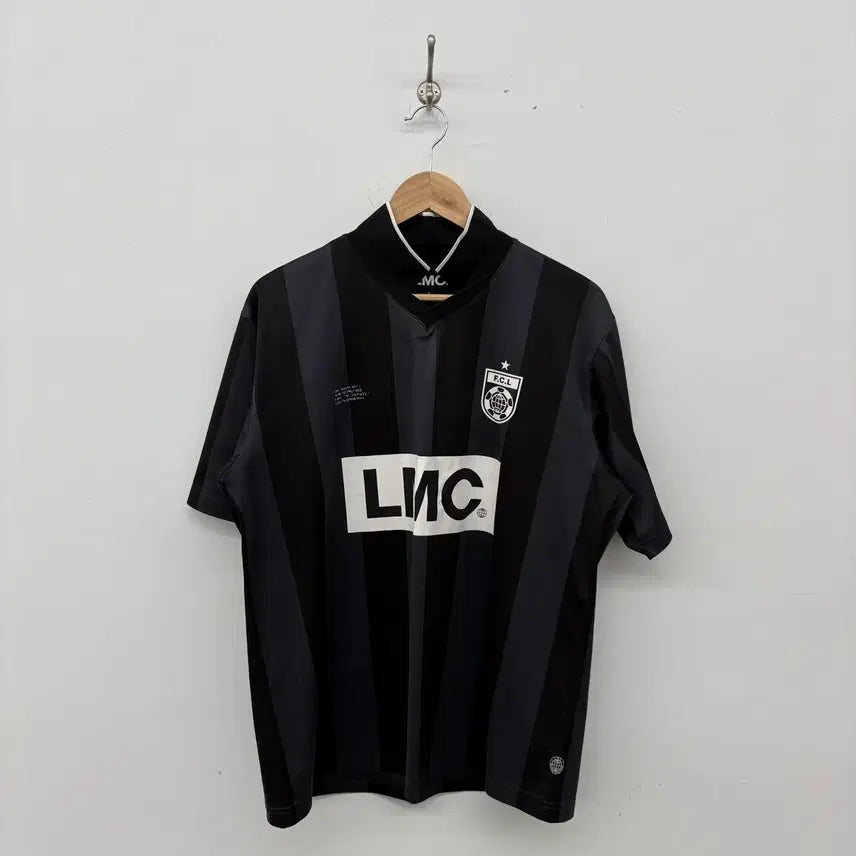[BUNJANG] LMC Striped Football Jersey (Grey/Black) / LMC 검/회색 스트라이프 축구 유니폼 남성L