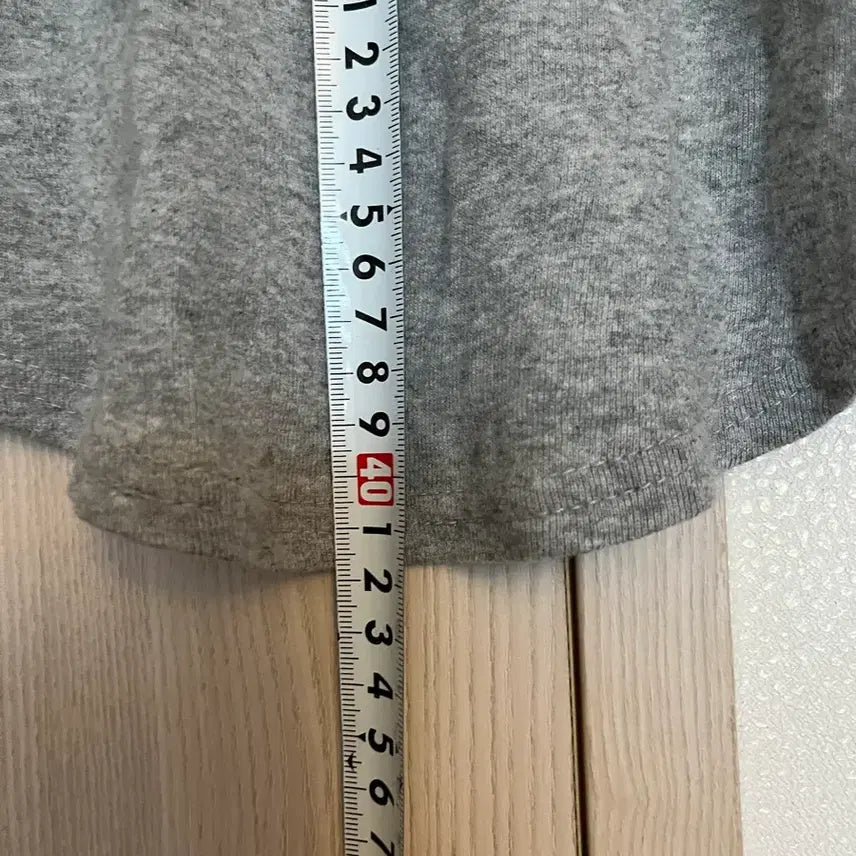 [BUNJANG] Academy 7/8 Sleeve T-Shirt - Gray/Navy / 아카데미 7부/긴팔 티셔츠 그레이/네이비