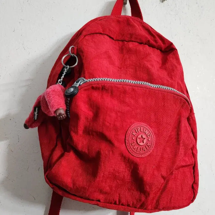 [BUNJANG] Kipling Red Backpack Bag / 키플링 빨간색 백팩 가방