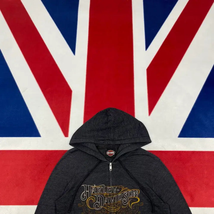 [BUNJANG] Harley-Davidson Fitted Hoodie Zip-up / 할리데이비슨 딱붙핏 후드집업 실측 55-66