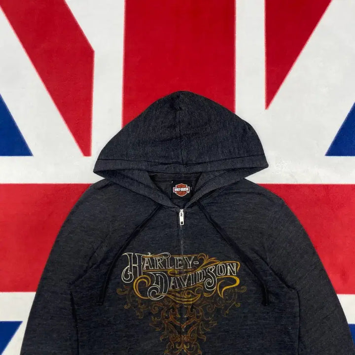 [BUNJANG] Harley-Davidson Fitted Hoodie Zip-up / 할리데이비슨 딱붙핏 후드집업 실측 55-66