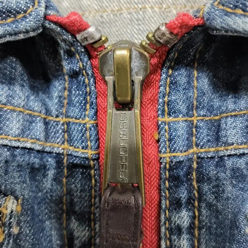 [BUNJANG] Dsquared2 Denim Jacket Red Zipper Detail / Dsquared2 데님 자켓 레드 지퍼 디테일.260501